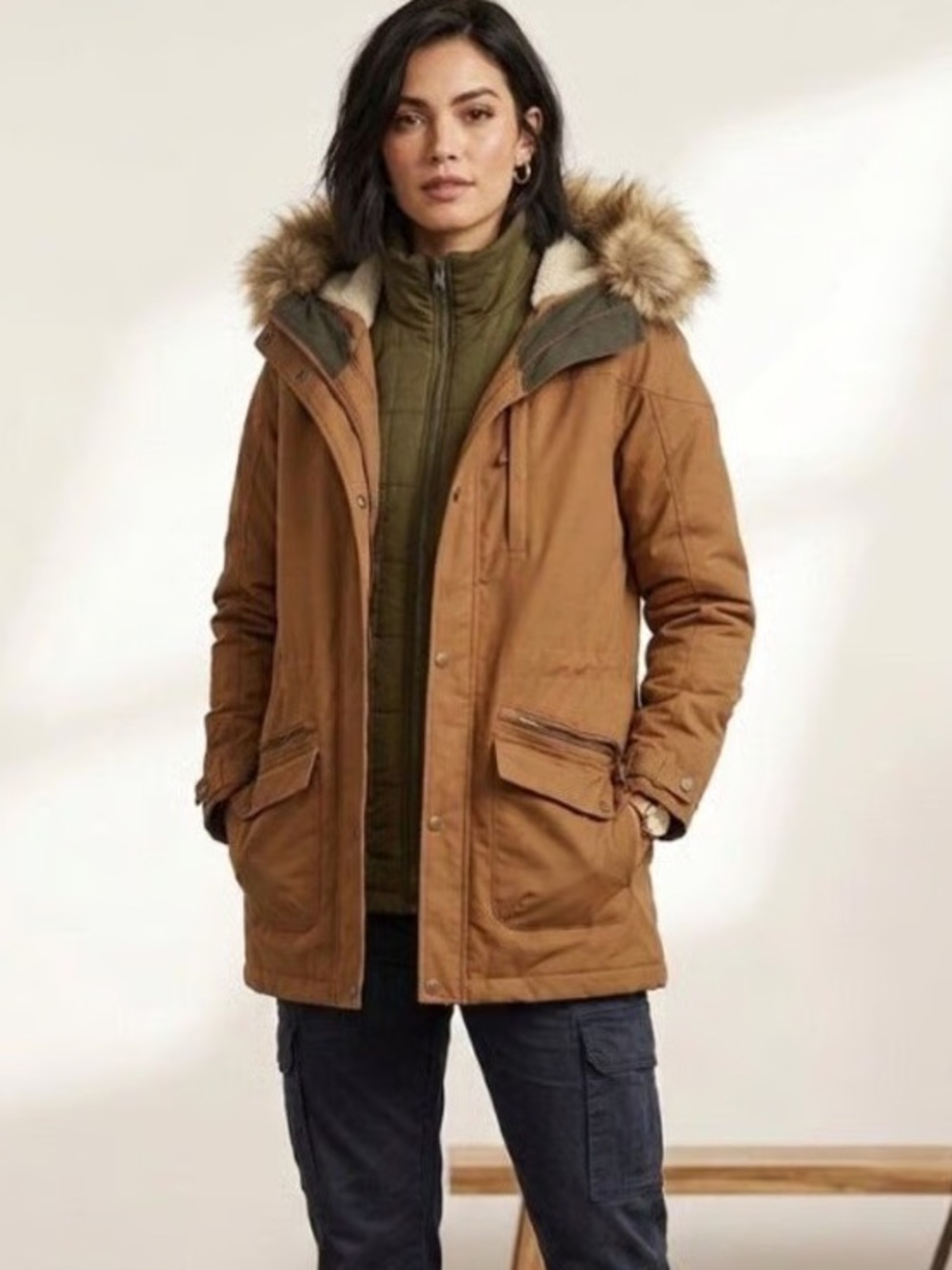 Columbia snow coat Carson Pass Interchange waterproof Faux fur women’s medium